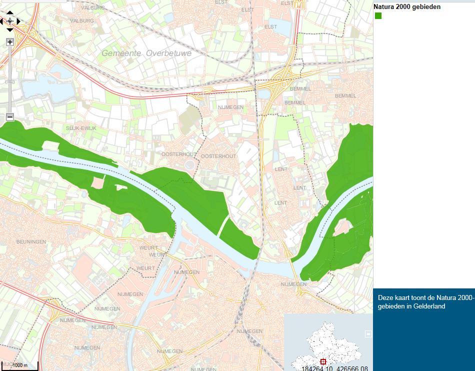 Figuur 3 nabijgelegen Natura 2000 gebieden (bron: Provincie Gelderland) Onderzoek significante effecten vanwege stikstofdepositie De ontwikkelingen in het plangebied zullen naar verwachting een zeer