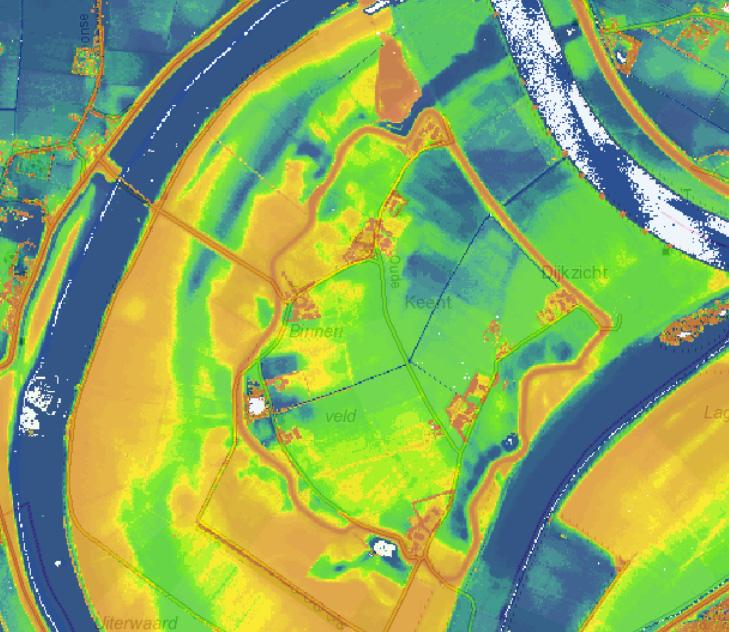 Figuur 2 2: Hoogtekaart dijkring 36a Keent 2.1.2 Beheerder Het beheer van de primaire kering van dijkring 36a ligt bij Waterschap Aa en Maas.