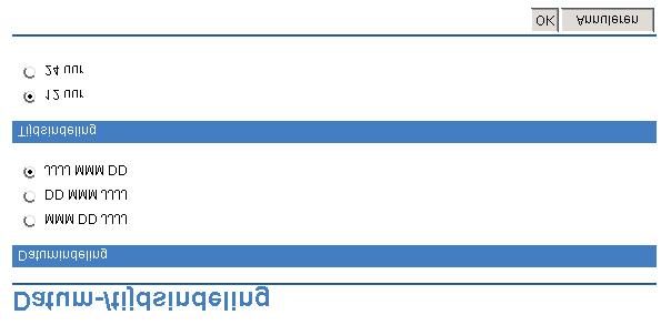 Afbeelding 3-13 Scherm Datum-/tijdsindeling Tijdafwijkingscorrectie Gebruik het scherm Datum en tijd