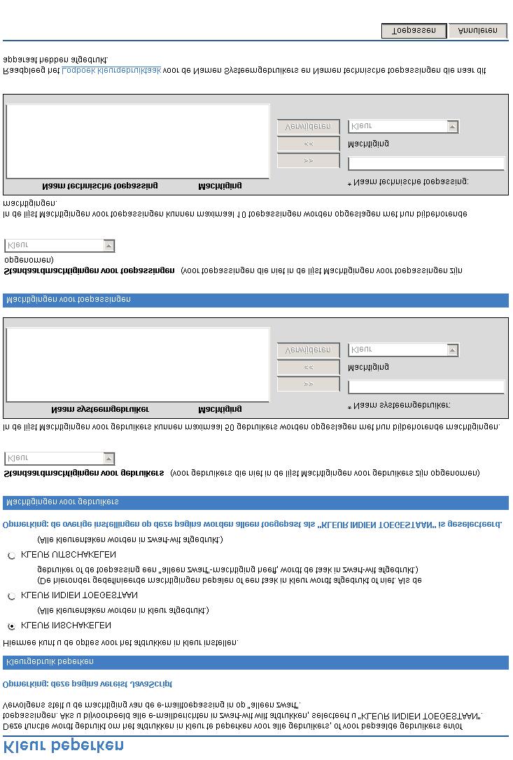 Kleur beperken Gebruik het scherm Kleur beperken om het afdrukken in kleur te beperken.