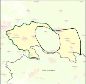 Een doorbraak aan de Duitse zijde van de grens kan leiden tot bovenmaatgevende afvoer op de Waal. Ooijpolder en Millingen dijkring 42 huidige situatie Grootte 3.