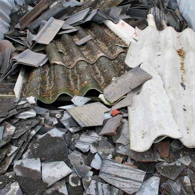 2. Asbesthoudend afval WAT is asbesthoudend afval? Afval van bouw- en sloopactiviteiten dat asbest bevat waarvan de vezels stevig vastzitten: golfplaten, eternieten leien, bloembakken, gevelplaten,.