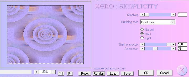 49. Effecten-> insteekfilter xero simplicity 50. Effecten-> reflectie effecten patroon.