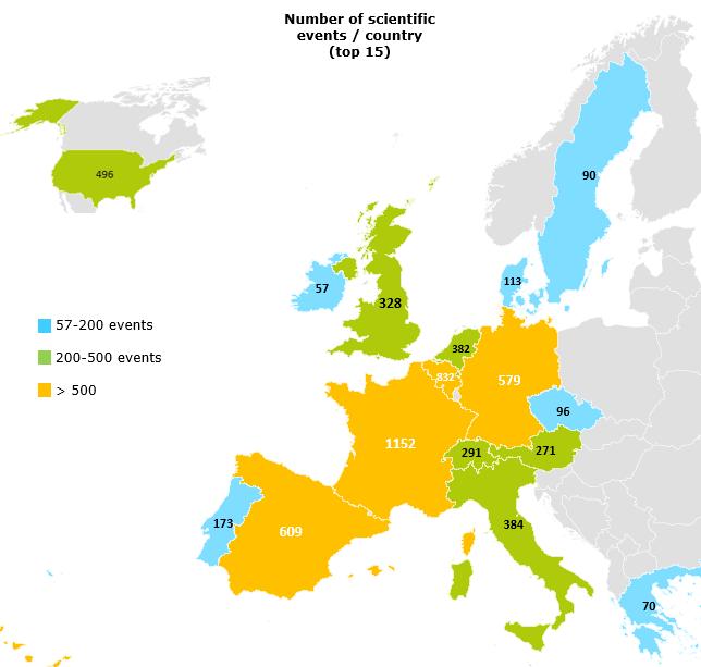 Wanneer men ons continent van dichterbij bekijkt verkrijgt men de volgende geografische spreiding (alleen de landen die meer dan 1% vertegenwoordigen): Europe 2015 2016 2017 2017/2016 (%) (%) (%) (%)