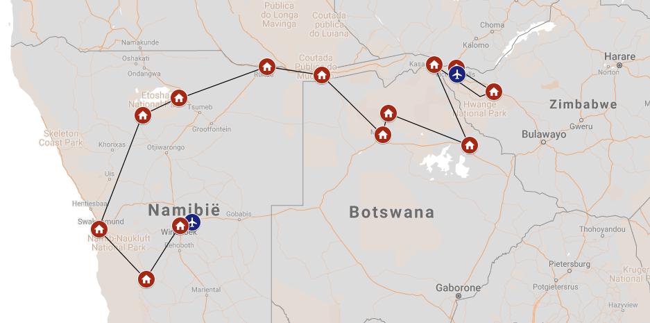Great Trans African Safari Een 21 daagse internationale groepssafari min 4, max 12 mensen Tourcode: LA-JenTA Breng 3 weken door met het verkennen van Namibië, Botswana en Zimbabwe en ervaar de