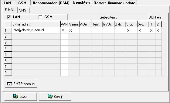 78 VERSA IP SATEL Fig. 25. DLOADX programma: configuratie e mail berichten.