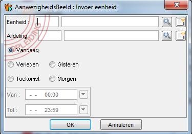 7.2. Hoe een AWB openen 1) Selecteer een van je AWB's in je favorieten 2) Ga naar start Werklijsten Nieuw aanwezigheidsbeeld 3) Ga naar start Werklijsten Nieuw aanwezigheidsbeeld per afdeling 4) via