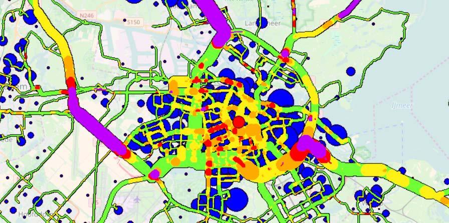 Hiervoor is eerst gebruik gemaakt van verplaatsingen per wegvak van NRM (RC 2020) en HERE-data (2011-2013). Hiertoe is gebruik gemaakt van het netwerk van HERE en later van INRIX-data.