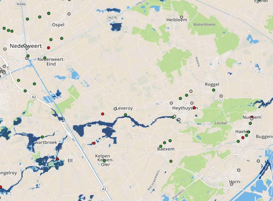 voornamelijk bepaald door de overstorten die het overtollige water loost op het oppervlaktewater.