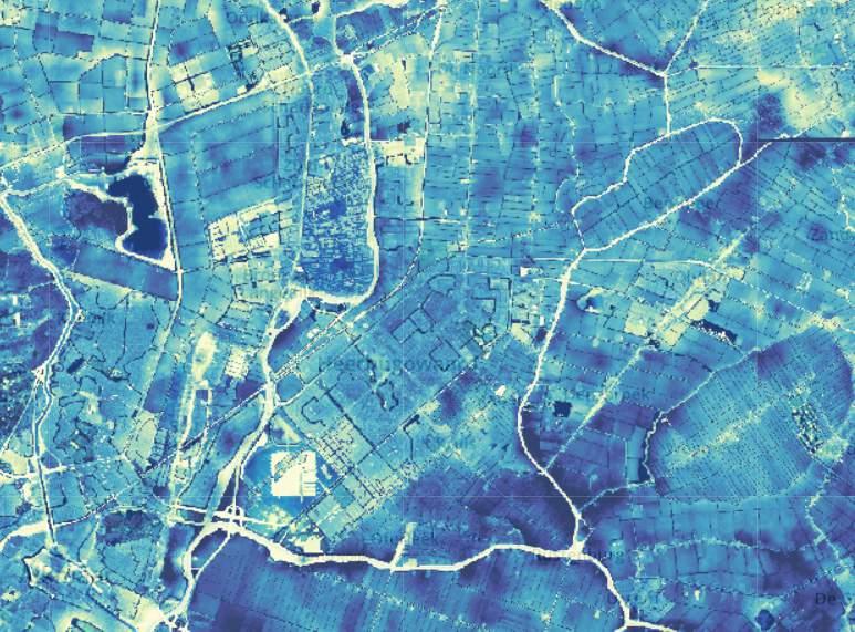 De Gemiddeld Hoogste Grondwaterstanden (GHG) van het Nationaal Watermodel (resultaten september 2017) voor het huidig klimaat is gebruikt.