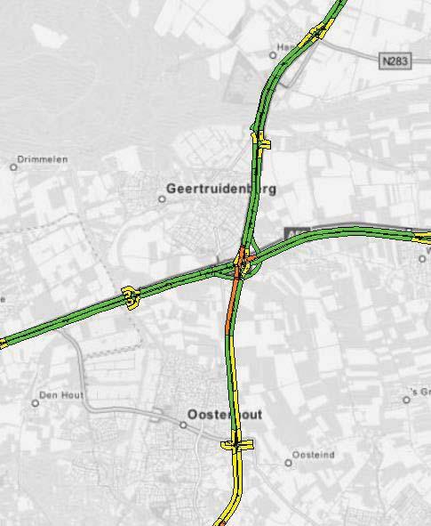 aansluiting Noordeloos: < 50 km/uur Nieuwendijk tot brug over de Merwede: 50