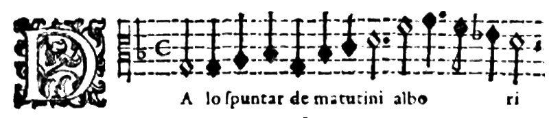 Parole: Pietro resi ostanzo Porta (1528-1601) an lo spun - tar de ma - tu - ti - ni al - o - - - es l lo spun - tar de ma - tu - ti - ni al - uin.