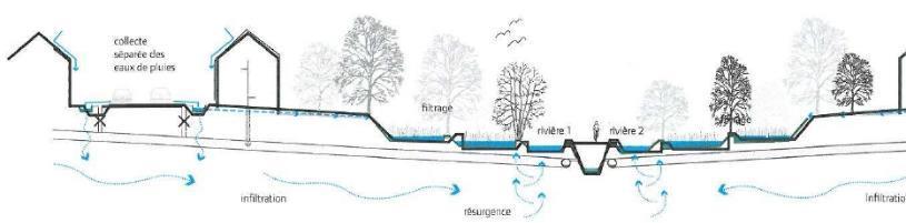 gescheiden inzameling van regenwater filtratie rivier 1