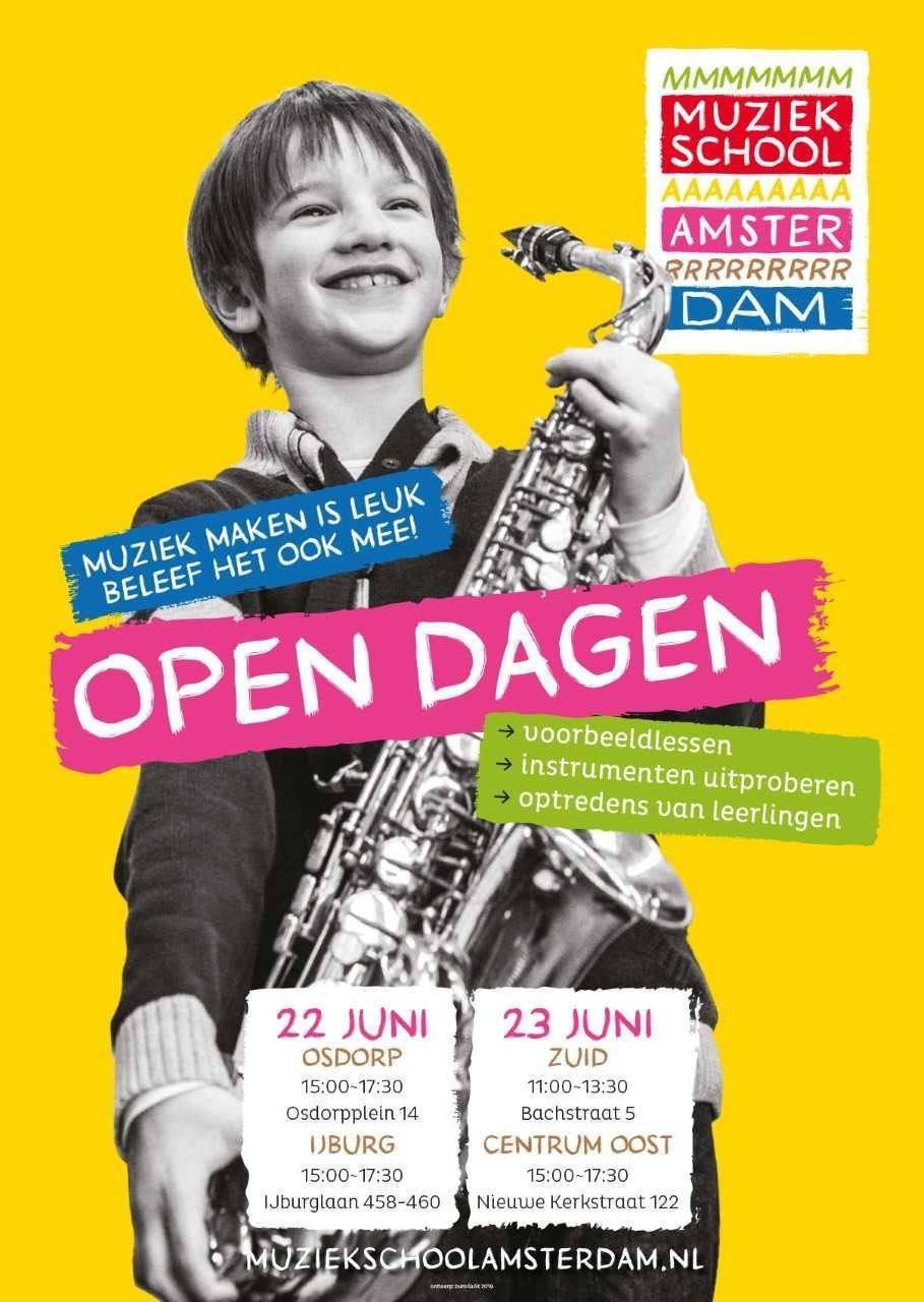 Bericht van Muziekschool Amsterdam Op 22 en 23 juni zijn er weer open dagen bij Muziekschool Amsterdam.