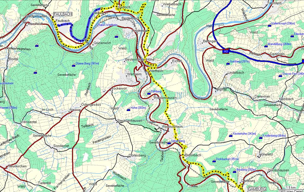 Hoogte (m Gamburg - Faulbach 29-12-06 1200 1100 1000 900 800 700