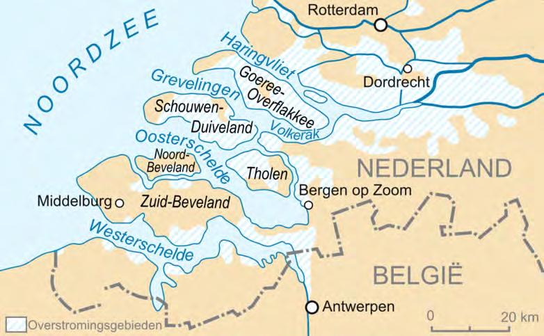 2.3 Recente geschiedenis: bedreigingen en versterkingen 2.3.1 Overstromingsrampen In de meer recente geschiedenis van Noord-Beveland hebben overstromingen hun sporen achtergelaten.