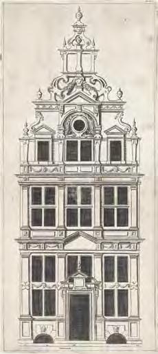 pies van de noordgevel aan de court van Jean Bullant van omstreeks 1555 van invloed is geweest op het Delftse gevelontwerp.