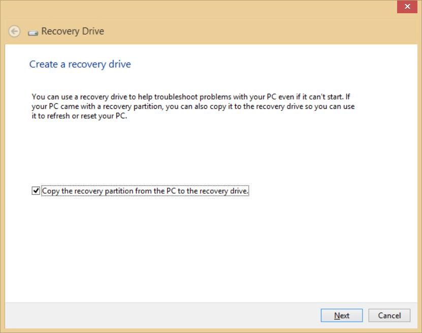 Herstel - 21 1. Ga naar Start en voer 'Recovery' (Herstel) in. Klik vervolgens op Acer Recovery Management in de lijst met apps. 2. Klik op Create Factory Default Backup (Back-up met fabriekswaarden maken).