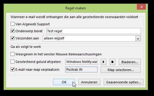 3.12. Berichtregels in Outlook instellen 1. U kunt berichtregels beheren in Outlook door onder het tabblad Start op Regels te klikken. 2.