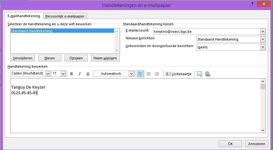 3.3. Een e-mailhandtekening maken Ga als volgt te werk om een nieuwe e-mailhandtekening te maken: 1. Klik op Bestand > Opties > E-mail.