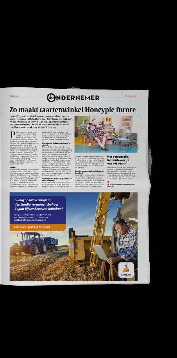 2/3 pagina branded content 1/3 pagina advertising Eigen