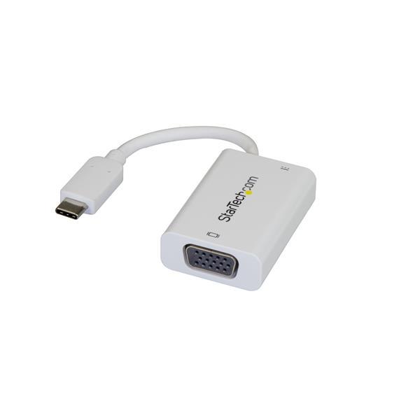 USB-C naar VGA video adapter - 60 W Power Delivery - 1920 x 1200 - wit Product ID: CDP2VGAUCPW Met deze USB-C naar VGA adapter verbindt u een VGA-scherm met uw laptop of MacBook via USB Type- C.