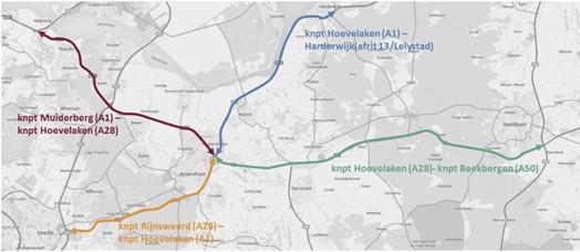 Tabel 12 Ontwikkeling verkeersprestatie in onderzoeksgebied in referentiesituatie en plansituatie 2030 (Index 2014=100, Bron: NRM) 2014 2030 Referentiesituatie 2030 plansituatie Index