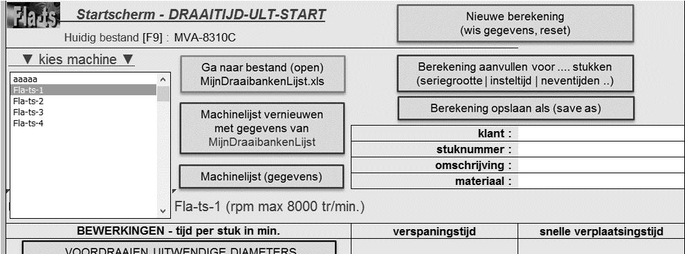 Speciale functies op hoofdscherm Naar windows verkenner om bestand te openen Opent windows verkenner, zoek en selecteer het bestand MijnDraaibankenLijst om de lijst in het programma te importeren