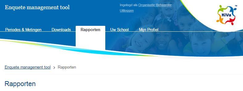 4: Rapporten downloaden en inzien Als alle geselecteerde leerlingen/klassen van de onderbouw klaar zijn met het invullen van de vragenlijst worden de rapporten en sociogrammen gemaakt.