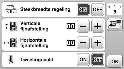 Applitie-, pthwork- en quiltsteken Afgerond projet Seleteer steek. e Wnneer u klr ent met nien, shuift u de g trnsporteurstndshkelr nr (rehts, gezien vnf de hterknt vn de mhine).