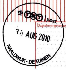 NAALDWIJK (ZH) De Tuinen 5 Gevestigd voor juni 2012: Postkantoor (Opgeheven in