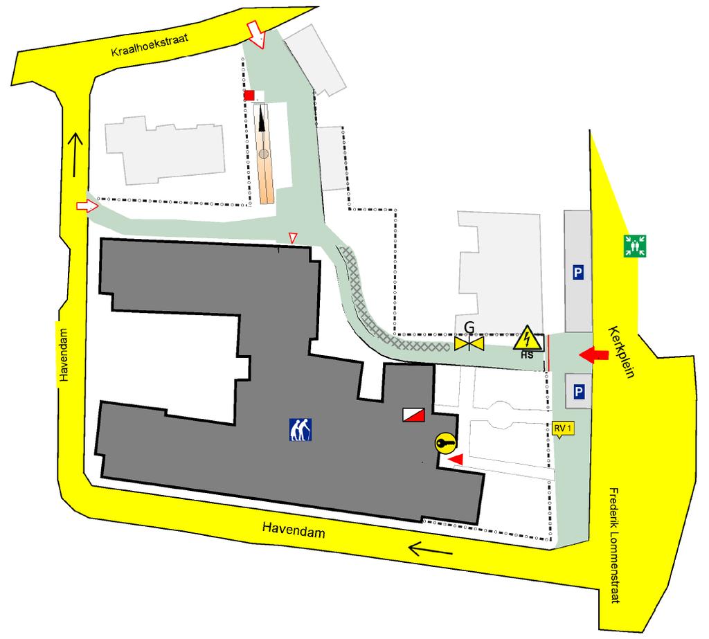 Bv. Onderstaande site bevat één gebouw. Er is geen noodzaak om het plan op te delen in zones.