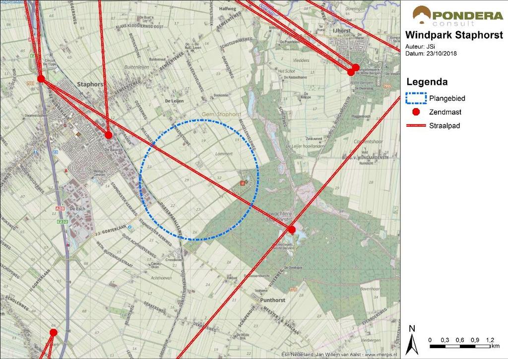 160 straalpaden die via het ruimtelijk plan beschermd zijn, maar dergelijke straalpaden liggen niet in het plangebied. Figuur 14.