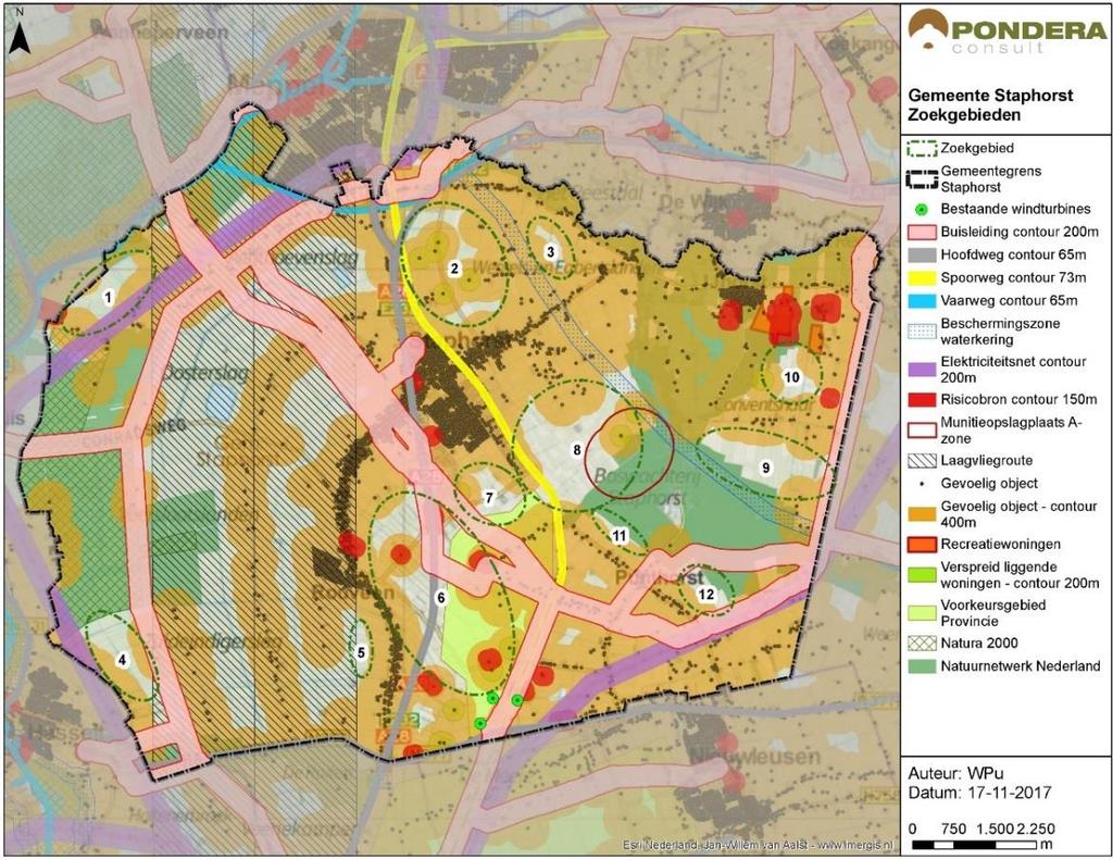 15 ACHTERGROND LOCATIE Keuze locatie plangebied heeft voor de gemeente Staphorst in 2017 een verkenning uitgevoerd naar potentiele gebieden voor windenergie.