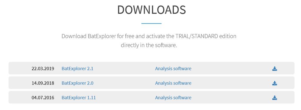 Batexplorer 1.11 installeren Stap 1: ga naar: https://www.batlogger.