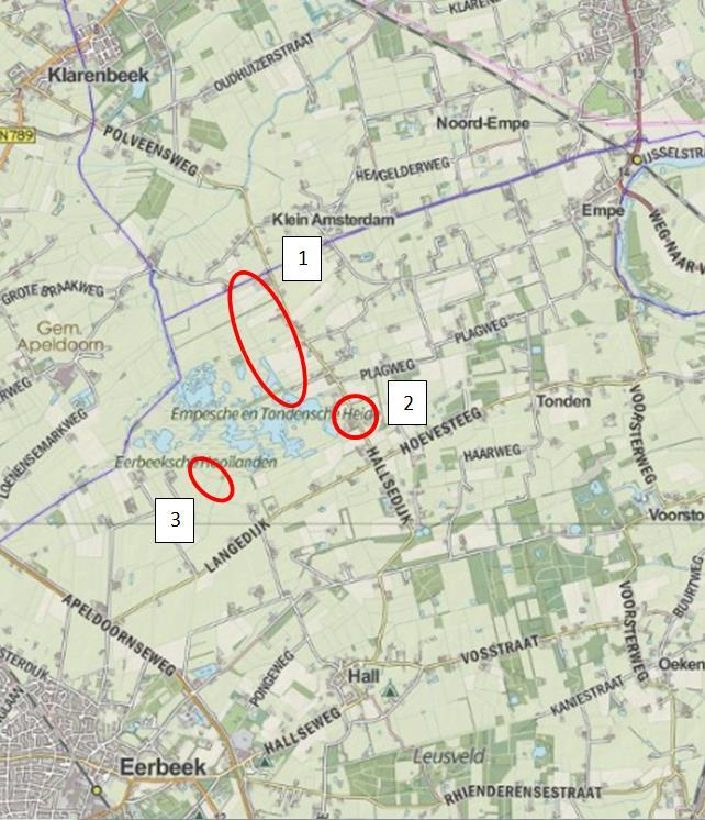 2 Gebiedsbeschrijving en planomschrijving 2.1.1 Plangebied Het plangebied ligt tussen de plaatsen Eerbeek, Klarenbeek en Voorst.