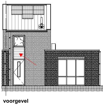 - Buitnlamp is naar d andr gvlzijd vrplaatst - Uitsnijding van ht mtslwrk stond nit juist gtknd, waardoor ht kozijn nit volldig zichtbaar was.