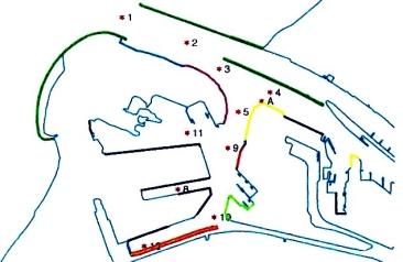 HOOFDSTUK 9 BEREIKBAARHEID Figuur 9-5 Uitvoerpunten MV1 1,4 1,2 1,0 0,8 Hs (m) 0,6 0,4 0,2 0,0 0,1 1,0 10,0 100,0 kans (%) P1 P2 P3 P 5 P 9 P 10 P 11 Figuur 9-6 Kans op overschrijding Hs Om de