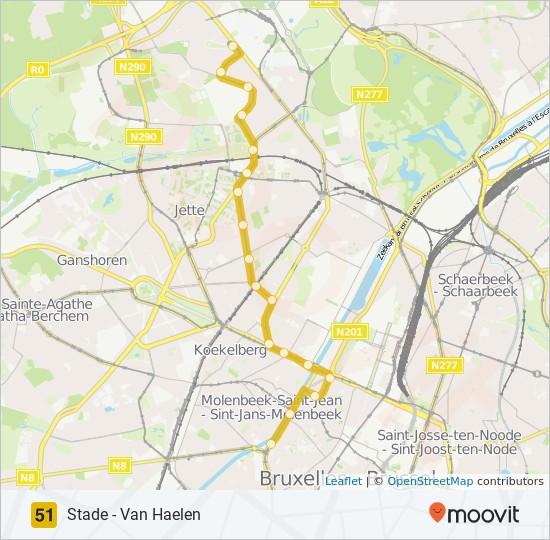 Richting: Porte De Ninove 18 haltes BEKIJK LIJNDIENSTROOSTER Stade 28 Avenue Jean Palfyn - Jan Palfynlaan, Brussel Stienon 85-87 Avenue Stiénon - Stiénonlaan, Brussel Kufferath 45 Avenue Rommelaere -