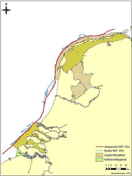 b) Kaart met vogelrichtlijngebieden en habitatrichtlijngebieden.