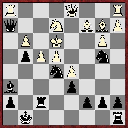 Jeugd: Tussenstand Interne Competitie Briljant!! De linker stelling komt uit de partij Polugaevsky - Nezhmetdinov (1958) Nezhmetdinov offert zijn Dame! 24...Txf4!! 25.Txh2 Tf3+ 26.Kd4 Lg7 27.