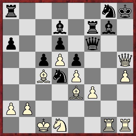 Er zijn nog meer goede zetten, maar Ld7 vervult een belangrijke rol. We hebben nu een kritieke stelling bereikt. Zwart dreigt Lb5 te spelen, en krijgt daarmee tegenspel op de damevleugel.