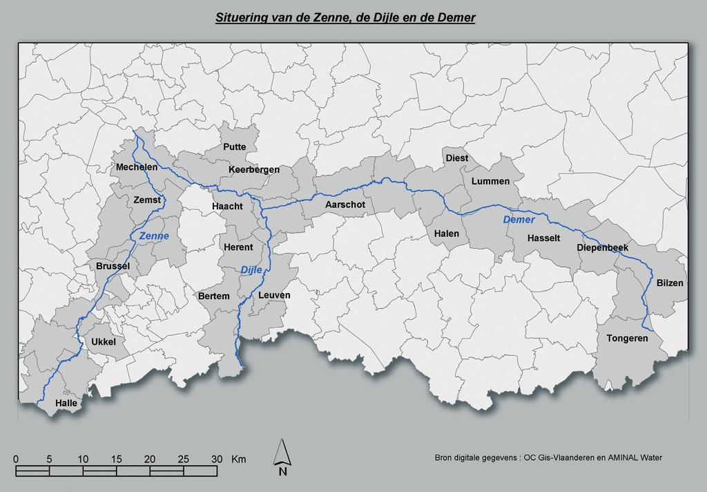 42 Brakona jaarboek 2004 Figuur 1 Ligging van Zenne, Dijle en Demer in Vlaanderen. Hoe worden visgegevens bekomen?