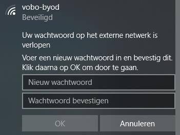 12) Klik op Verbinding maken. 13) Er wordt nu gevraagd om je wachtwoord te wijzigen. Dit is verplicht.