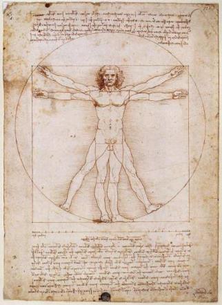 Bramante, ontwerp Sint Pieter Grondplan Aya Sophia Da Vinci, Vitruviusman, 1490 Het was een analogie op grote schaal van de symmetrie op kleine schaal van het menselijk lichaam, dat, zoals Leonardo