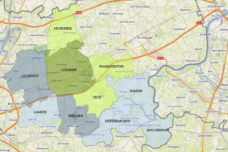 Visualisatie verzorgingsgebied uitzonderlijke goederen van