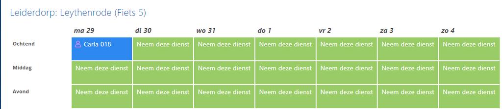 verschijnt een menu met vier keuzemogelijkheden (de optie te ruil aanbieden