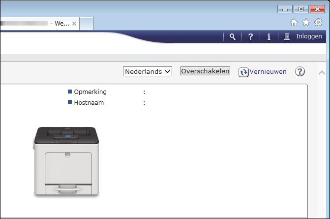 Firmware bijwerken NL DUP065 Als u het IP-adres van de printer wilt controleren, drukt u op de toets [Menu] en selecteert u [Hostinterface].