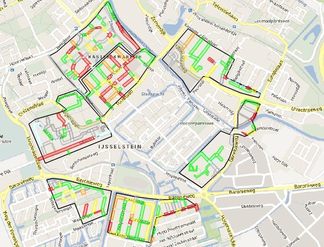 7.2 Vergelijking vrijdagavond met situatie voor invoering parkeerregulering Ook op de vrijdagavond is er vlak voor invoering van de huidige parkeerregulering een nulmeting verricht.