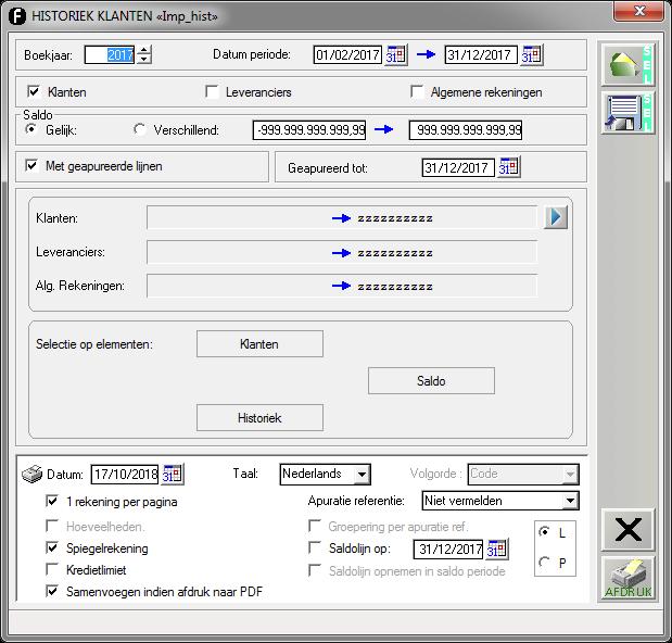 11. Mogelijkheid om de historiek klanten/leveranciers of algemene rekeningen nu ook in portrait af te drukken ipv landscape. 12.